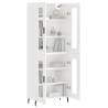 Stylish Highboard High Gloss White - 69.5x34x180 cm