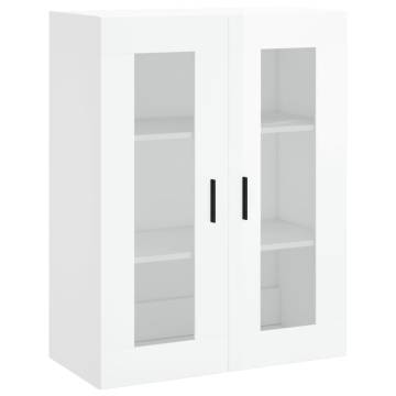 Stylish Highboard High Gloss White - 69.5x34x180 cm