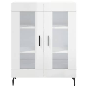 Stylish Highboard High Gloss White - 69.5x34x180 cm