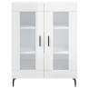 Stylish Highboard High Gloss White - 69.5x34x180 cm