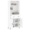 Stylish Highboard White | Engineered Wood | 69.5x34x180 cm