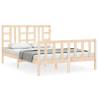 Solid Wood Bed Frame with Headboard - 140x200 cm | Hipomarket