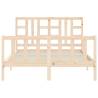 Solid Wood Bed Frame with Headboard - 140x200 cm | Hipomarket