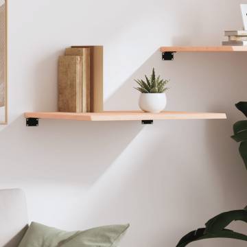 Untreated Solid Wood Oak Wall Shelf - 60x50x2 cm | HipoMarket