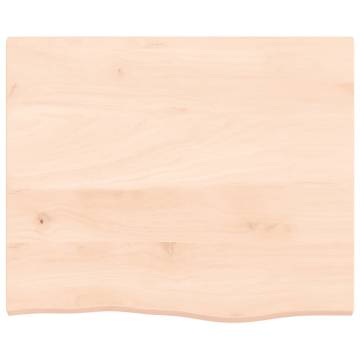 Untreated Solid Wood Oak Wall Shelf - 60x50x2 cm | HipoMarket