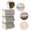 Stackable Storage Box Set of 4 Pieces Fabric Grey & Cream Colour grey and cream Size 38 x 25/36.5 x 25 cm Quantity in Package 4 Number of 1 