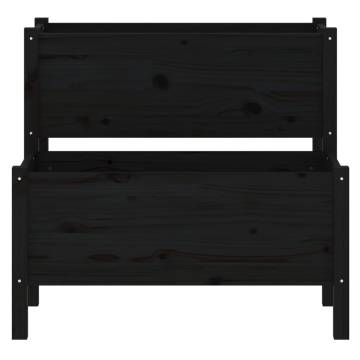 Planter Black - Solid Pine Wood | 84.5x84x75 cm | Hipomarket