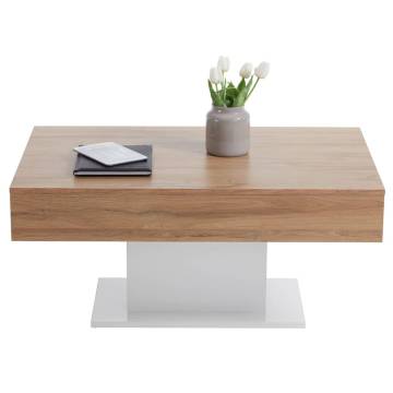 FMD Coffee Table in Antique Oak & White - Modern Design