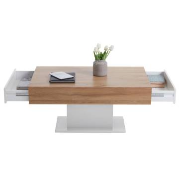 FMD Coffee Table in Antique Oak & White - Modern Design