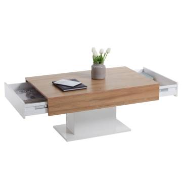 FMD Coffee Table in Antique Oak & White - Modern Design