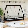 Kids Bed Frame Black 80x160 cm Solid Wood Pine Colour black Size 80 x 160 cm 