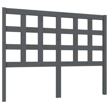 Stylish Grey Bed Headboard - Solid Pine Wood 125.5x4x100 cm