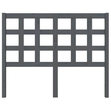 Stylish Grey Bed Headboard - Solid Pine Wood 125.5x4x100 cm