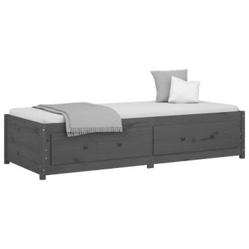 Day Bed Grey 90x200 cm - Solid Pine Wood Multi-Functional