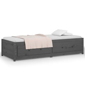 Day Bed Grey 90x200 cm - Solid Pine Wood Multi-Functional