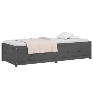 Day Bed Grey 90x200 cm - Solid Pine Wood Multi-Functional