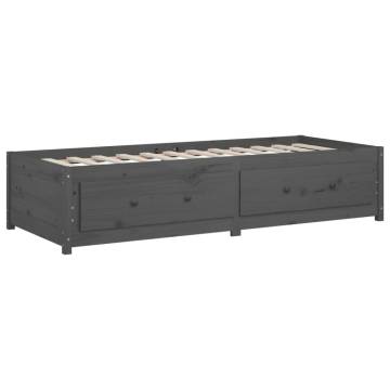 Day Bed Grey 90x200 cm - Solid Pine Wood Multi-Functional