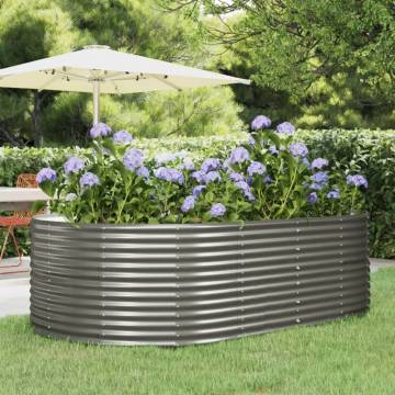 Garden Raised Bed Grey 212x140x68 cm - Durable & Stylish