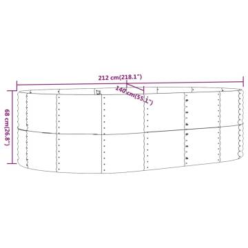 Garden Raised Bed Grey 212x140x68 cm - Durable & Stylish