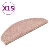 Light Pink Carpet Stair Treads - 15 pcs | Hipomarket UK