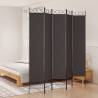 5-Panel Room Divider Brown 200x220 cm Fabric Colour brown Size 200 x 220 cm Number of 1 Number_of_Panels 5 