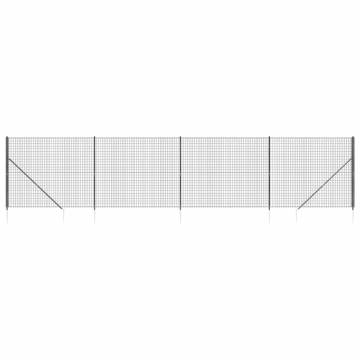 Wire Mesh Fence with Spike Anchors - Anthracite 1.6x10m