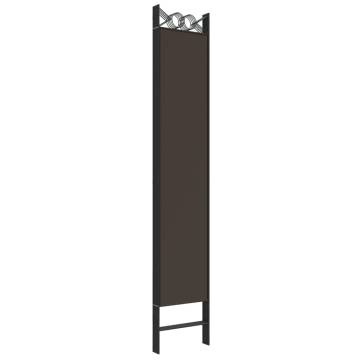 5-Panel Room Divider Brown 200x220 cm - Stylish Privacy Solution