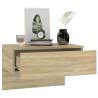 Sonoma Oak Wall-Mounted Bedside Cabinet | Hipomarket UK