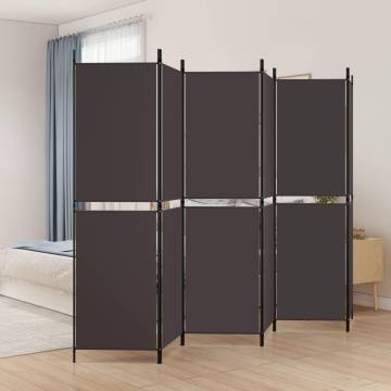 6-Panel Room Divider Brown 300x180 cm Fabric - Hipo Market