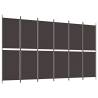 6-Panel Room Divider Brown 300x180 cm Fabric - Hipo Market