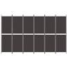 6-Panel Room Divider Brown 300x180 cm Fabric - Hipo Market