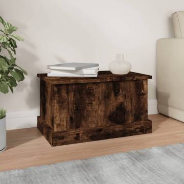 Storage Box Smoked Oak | Durable Engineered Wood | 50x30x28 cm