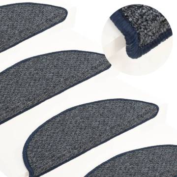 Carpet Stair Treads - 15 Pcs Dark Blue | HipoMarket