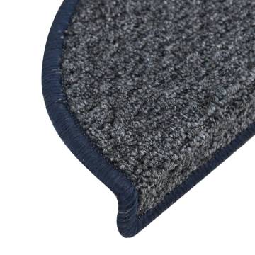 Carpet Stair Treads - 15 Pcs Dark Blue | HipoMarket