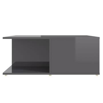 High Gloss Grey Coffee Table - 80x80x31 cm - Durable & Stylish