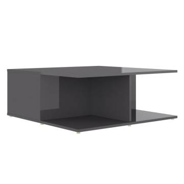 High Gloss Grey Coffee Table - 80x80x31 cm - Durable & Stylish