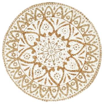 Handmade White Jute Placemats - 4 Pcs, 38 cm Round