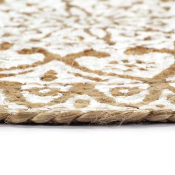 Handmade White Jute Placemats - 4 Pcs, 38 cm Round