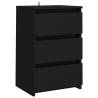 Stylish Black Bed Cabinet - 40x35x62.5 cm Engineered Wood