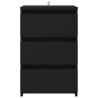 Stylish Black Bed Cabinet - 40x35x62.5 cm Engineered Wood