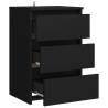 Stylish Black Bed Cabinet - 40x35x62.5 cm Engineered Wood