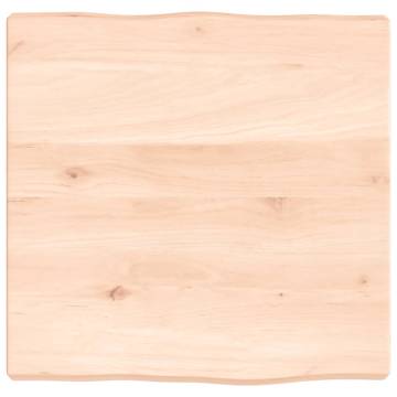 Untreated Solid Wood Live Edge Table Top - 40x40 cm | HipoMarket