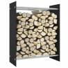 Firewood Rack Black 80x35x100 cm Tempered Glass Colour black Size 80 x 35 x 100 cm 