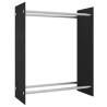 Firewood Rack Black 80x35x100 cm - Durable Tempered Glass