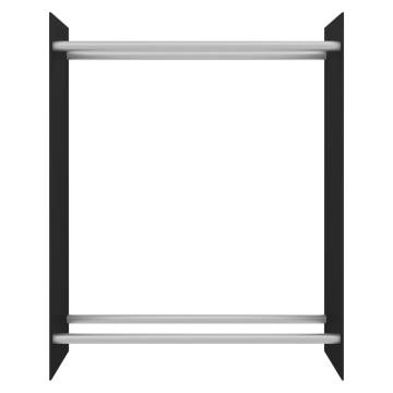 Firewood Rack Black 80x35x100 cm - Durable Tempered Glass