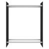 Firewood Rack Black 80x35x100 cm - Durable Tempered Glass