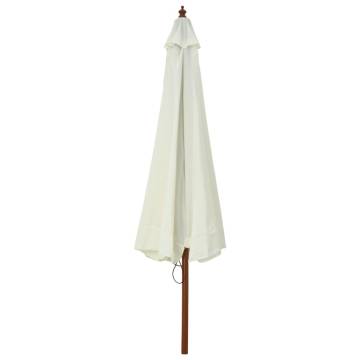 Outdoor Parasol with Wooden Pole 330 cm - Sand White