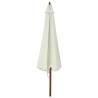 Outdoor Parasol with Wooden Pole 330 cm - Sand White