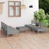 7 Piece Garden Lounge Set - Grey Solid Pinewood | Hipo Market