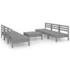 7 Piece Garden Lounge Set - Grey Solid Pinewood | Hipo Market